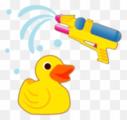 Rubber Duck Water Gun Clipart - Dot Emoji,Rubber Band Emoji
