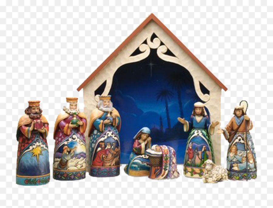 Christmas Decorations - Large Jim Shore Nativity Set Emoji,Manger Other Emotion