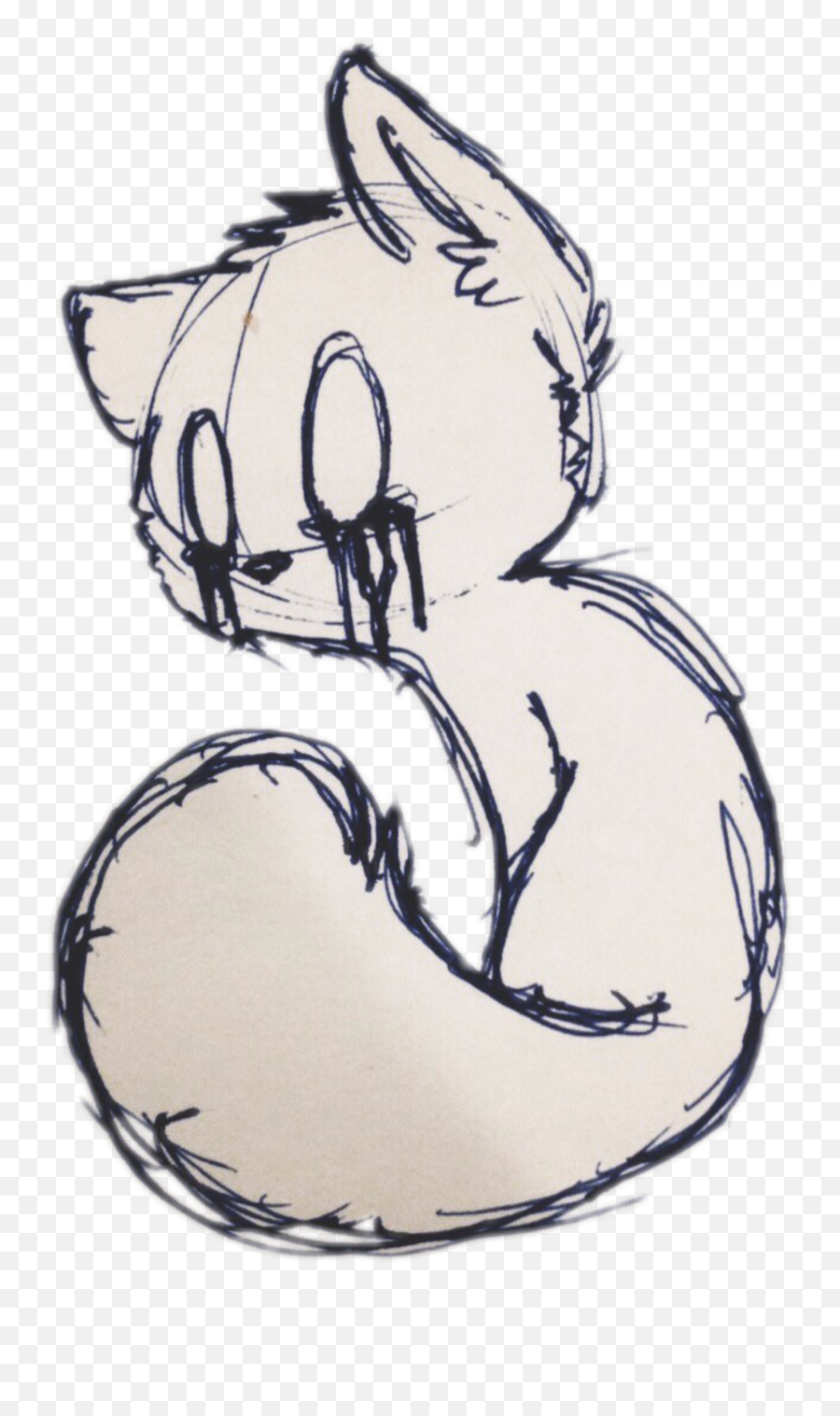 Cat Sad Sadcat Drawing Cute Creepy - Cute Scary Cat Drawing Emoji,How To Draw Emotions Tumblr