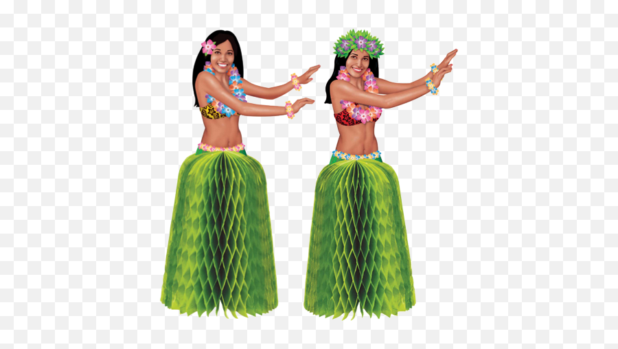 Hula Girls Mini Honeycomb Centerpieces - Hula Emoji,Hula Girl Emoji