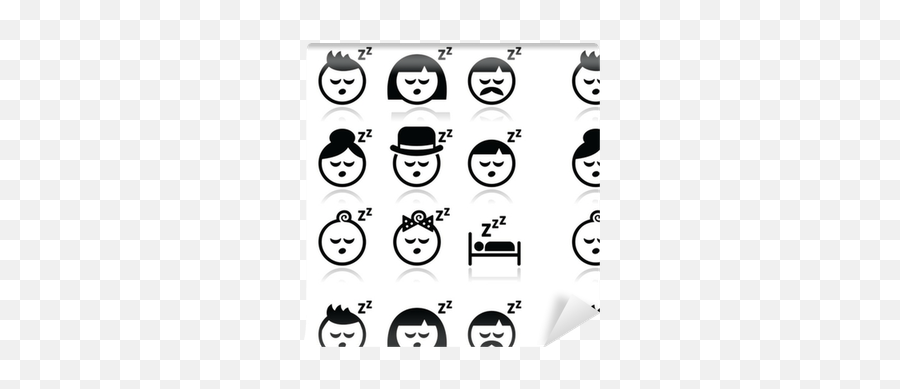 Sleeping Dreaming People Faces Icons Set Wallpaper U2022 Pixers Emoji,Napping Emoticon