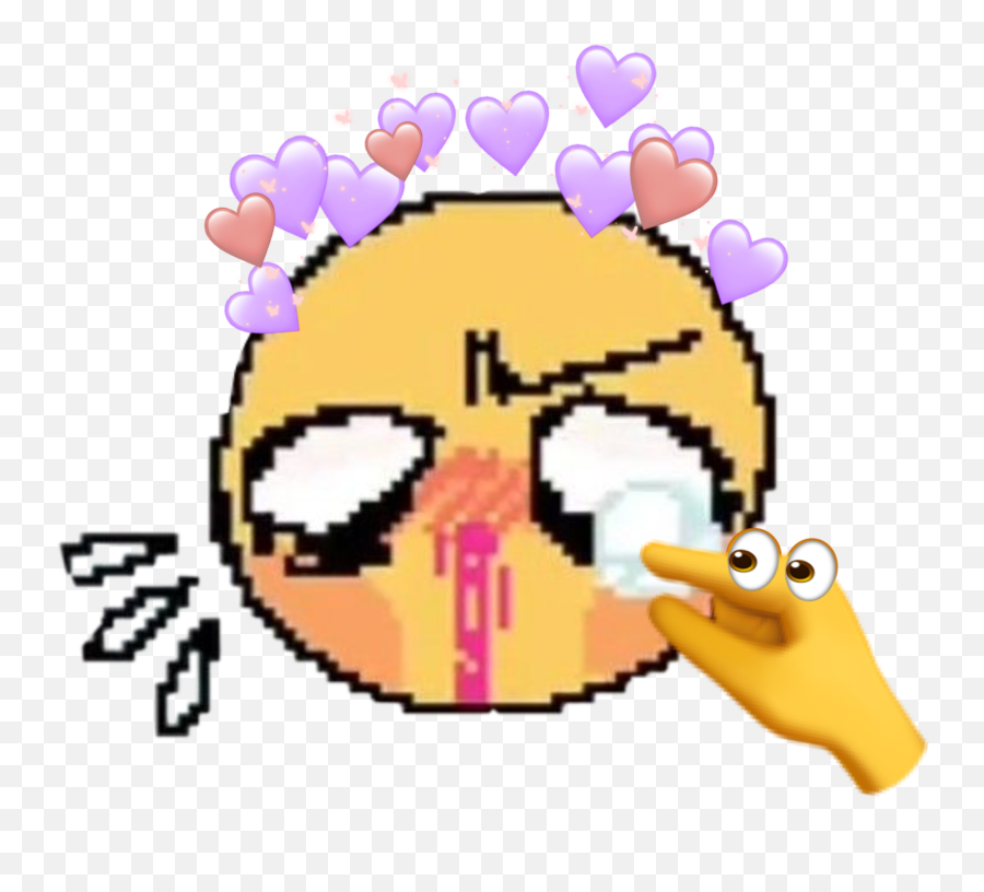Freetoedit Cursedemoji Heart Cute Sticker By Lunamara2787,Blushing Cursed Emoji