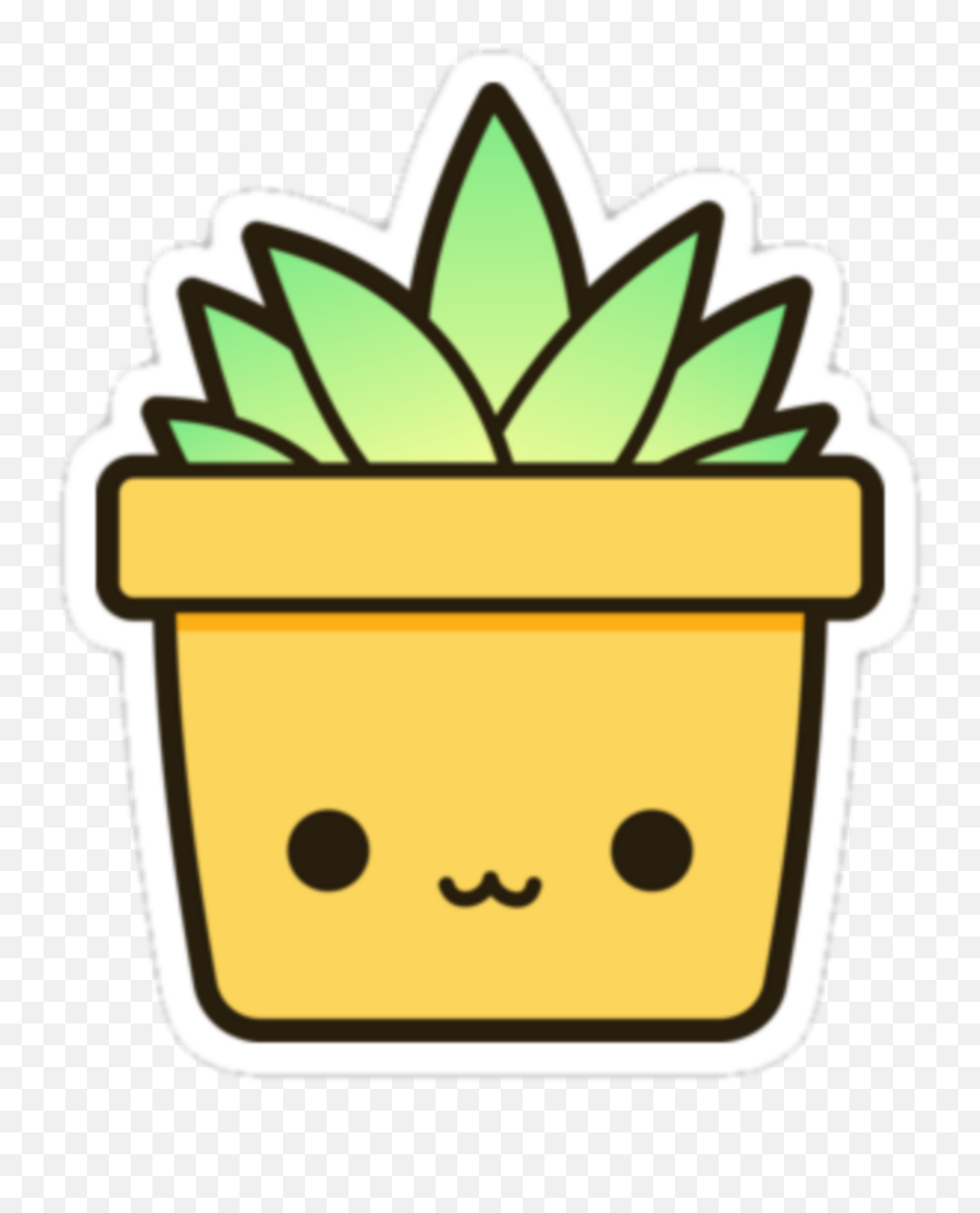 Kawaii Plant Plot Leaf Sticker By Kawaii - Stickers Kawaii Emoji,Leaf Emoticon Text