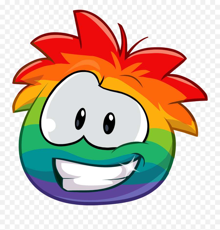 Rainbow Drool - Clip Art Library Puffle Club Penguin Art Emoji,Drool Emoticon Facebook