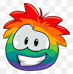 Rainbow Drool - Clip Art Library Puffle Club Penguin Art Emoji,Drool Emoticon Facebook