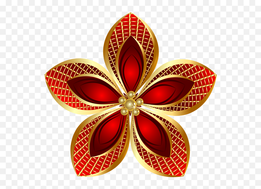 Decorative Gold Flower Png Clip Art - Transparent Gold Flower Png Emoji,Japanese Emoji Flower In Hair