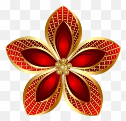 Decorative Gold Flower Png Clip Art - Transparent Gold Flower Png Emoji,Japanese Emoji Flower In Hair