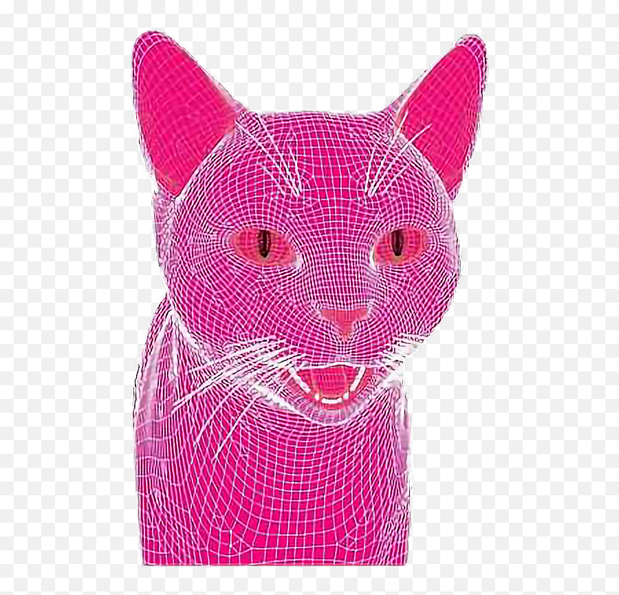 Pink Cat Aesthetic Vaporwave Sticker By Vanthanh - Vaporwave Aesthetic Stickers Png Emoji,Pink Cat Emoji