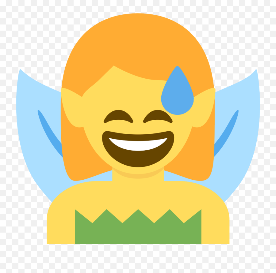 Emoji Face Mashup Bot On Twitter Fairy Grinning - Fairy Face Mask Cartoon,Sweat Emoji Png
