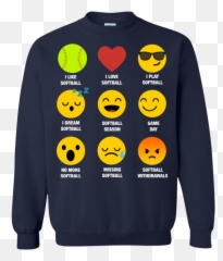 I Love Softball Emoji Emoticon Team Jersey Style Graphic Ls - Versace Mickey Mouse T Shirt,Small Black Heart Emoticon
