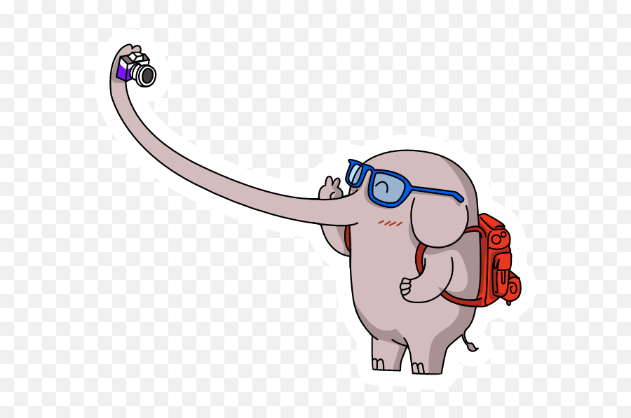 Lonely Traveller Elephant Selfie - Dot Emoji,The Word Yasmin Made In Emojis