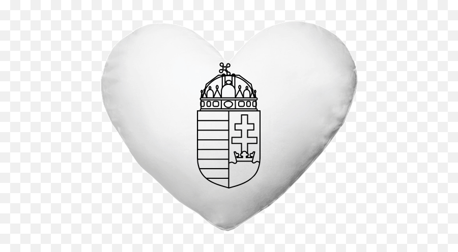 Heart Shaped Cushion With Printing Hu Coat Of Arms - Cushion Emoji,Heavy Black Heart Emoticon