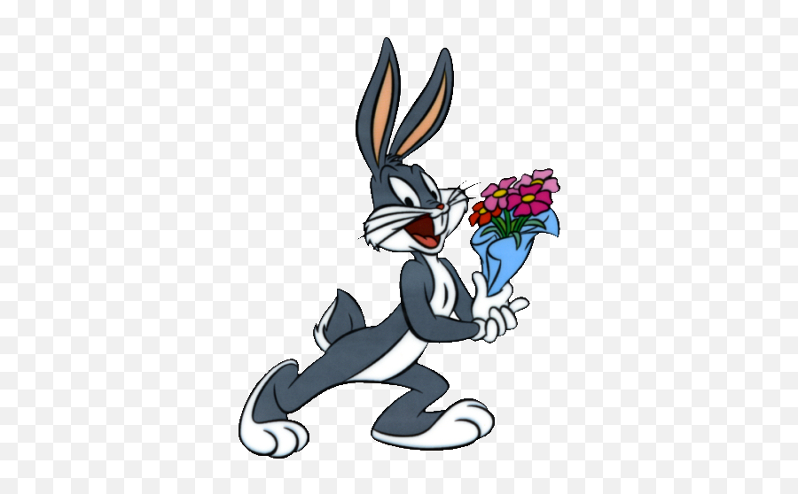 Bugs Bunny With Flowers Psd Official Psds - Famous Bunny Emoji,Rabbit Emojis Are Boxes