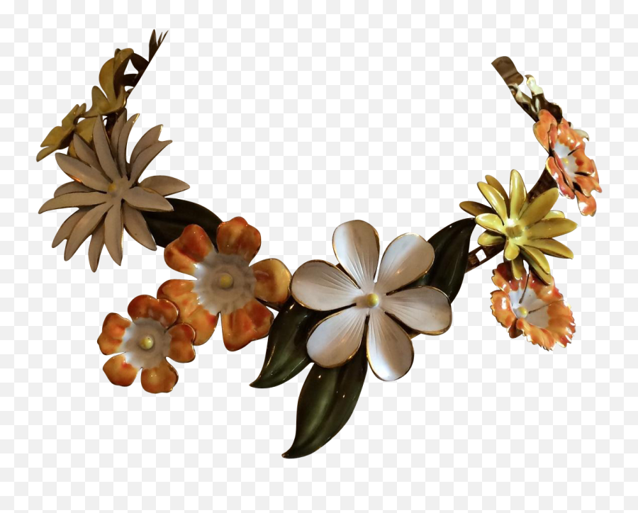 Sandor Enameled Floral Necklace - Floral Necklace Png Transparent Flower Necklace Emoji,Names Of All The Flower Emojis