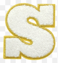 S Initial Varsity Sticker Patch - Dot Emoji,Sparkle Emoji Stickers