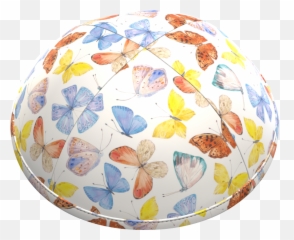 Printed Kippot - Butterflies Emoji,Colorful Emojis For Printing