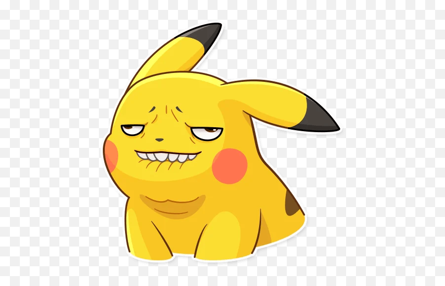 Pikachu Detective Sticker Emoji,Derp Face Emoji