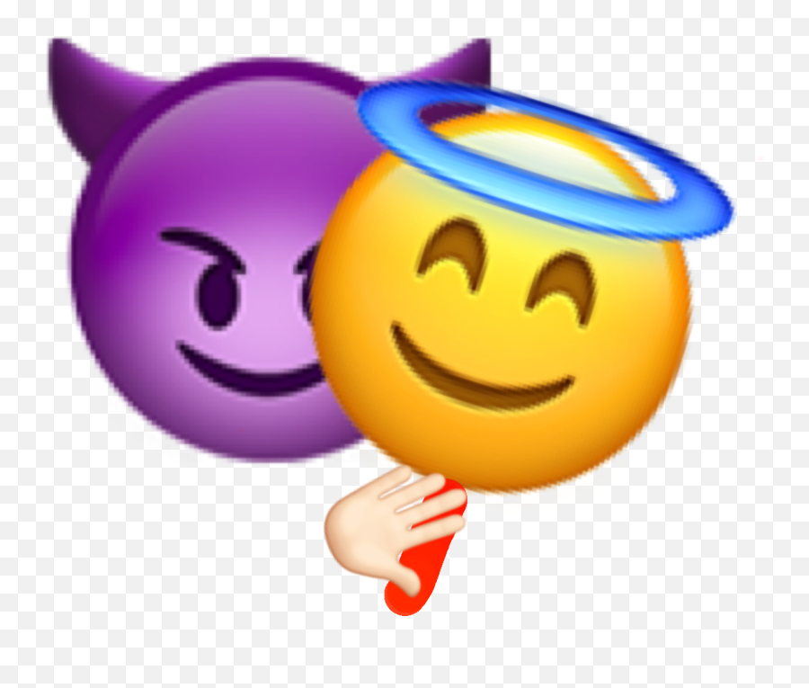 Devilish Devil Angel Mask Emoji,Devilish Emoticon