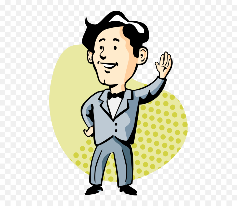 Vector Illustration Of Sharp Dressed Man With Bow Tie - Cartoon Sharp Dressed Man Emoji,Sharp Emoji