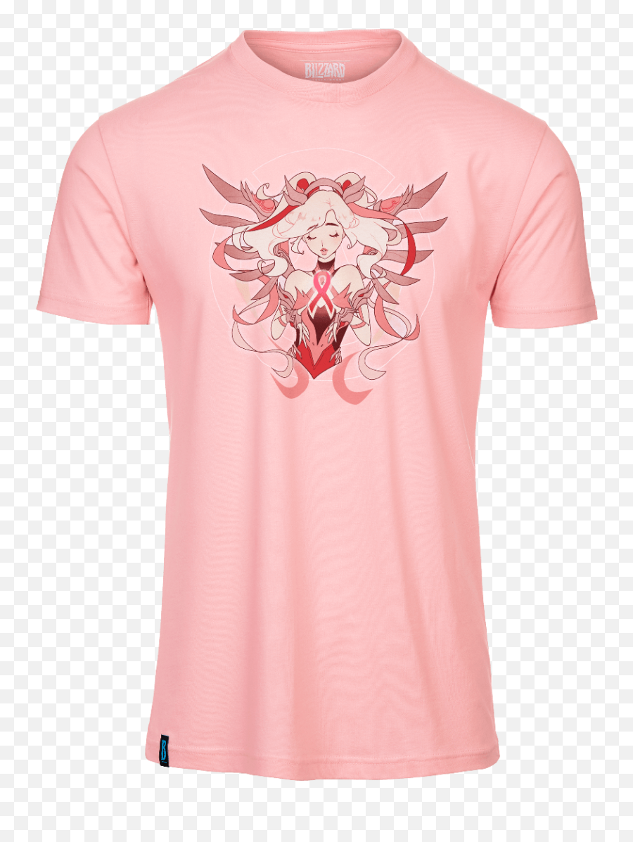 Overwatch Introduces Pink Mercy Charity - Overwatch Mercy Cancer T Shirt Emoji,Emotions Mercy Overwatch