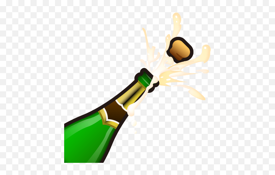 Bottle With Popping Cork Id 12599 Emojicouk - Transparent Wine Bottle Emoji,Drink Emoji