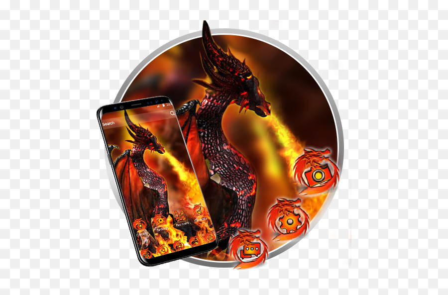 Fire Dragon Launcher Theme Live Hd Wallpapers - Google Play Dragon Emoji,Galaxy S7 Fire Emoji