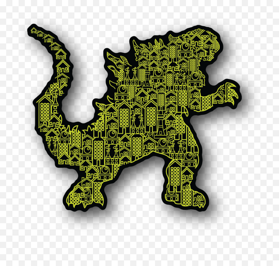 Godzilla Building Collage Sticker Emoji,Cinco De Mayo Emojis Iphone