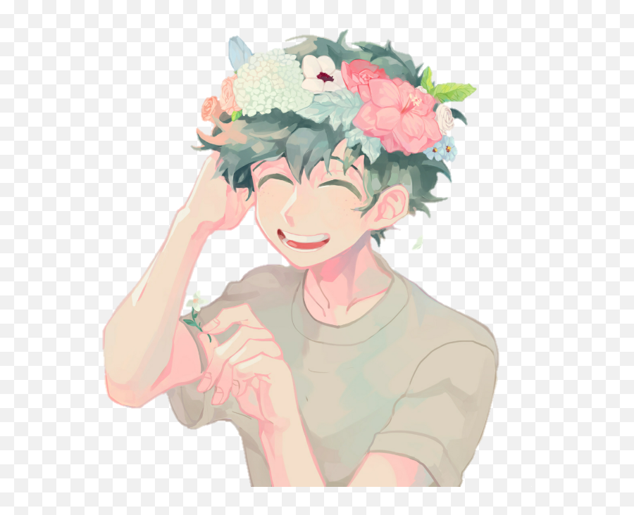 Paint Fictional Character Crown Clip - Deku Cute Transparent Emoji,Deku Emoji