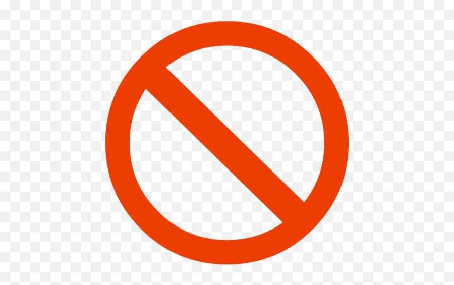 No Symbol Circle Clip Art - Block Sign No Background Emoji,Circle With Line Through It Emoji