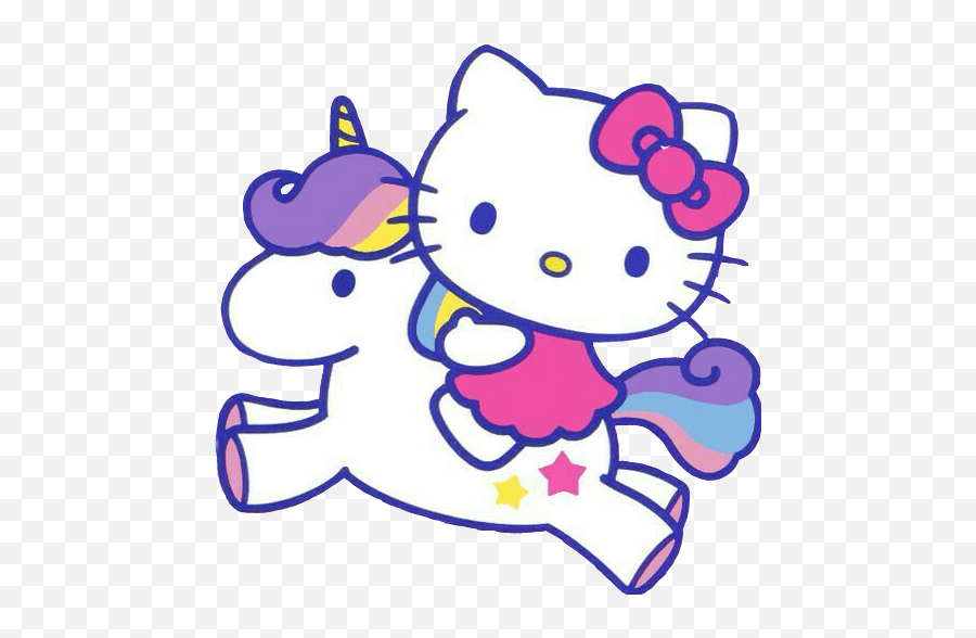 Rainbow Background Hello Kitty Rainbow - Drawing Hello Kitty Unicorn Emoji,Hello Kitty Emoji For Iphone