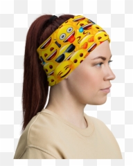 All - Inone Mask Emojis Caution Tape Headband,Headscarf Emoji