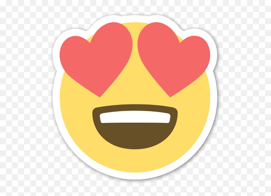 Heart Eyes Smiley Sticker Stickykart - Smiley Heart Eye Png Emoji,Heart Emoticon Whatsapp