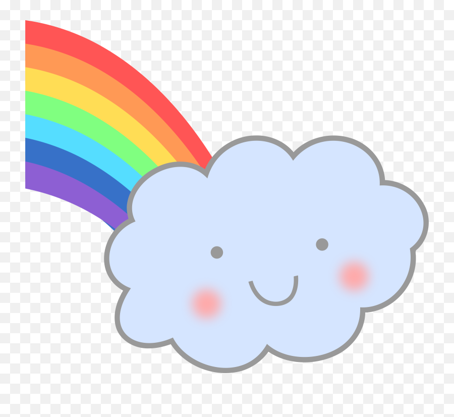 Cute Cloud Face With Rainbow Clipart Free Download - Cute Cloud With Rainbow Clipart Emoji,Emoji Mushroom Cloud