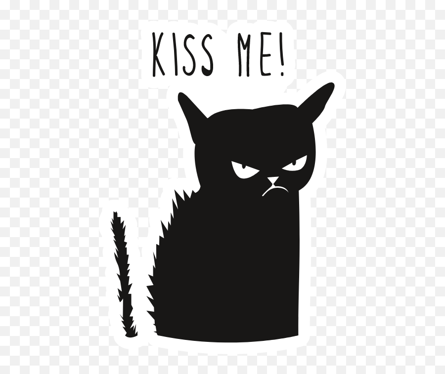 Pin On Cute Cats - Sticker Mania Cute Angry Black Cat Cartoon Emoji,Twitter Black Cat Emoji