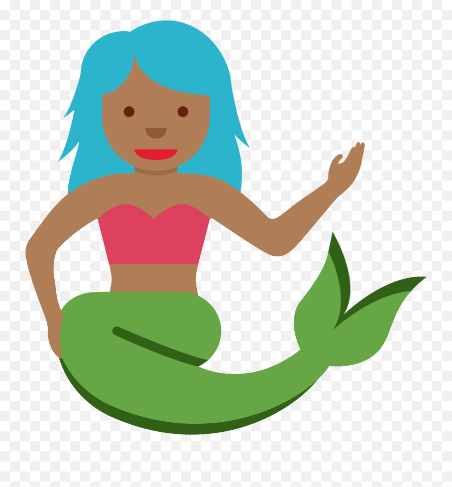 Mermaid Emoji Clipart - Emoji Medium Dark Mermaid,Mermaid Emoji