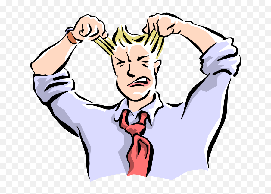 Man Pulling Hair Out Cartoon Png Image - Unresolved Issue Emoji,Pulling My Hair Out Emoji