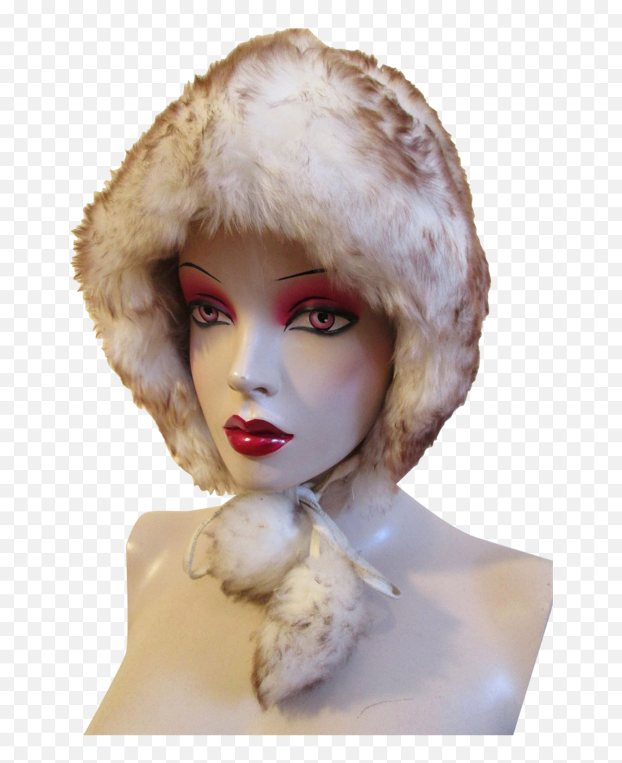 Faux Fur Hat Pom Poms Vintage 1970u0027s Warm Winter Accessory - Furcap Emoji,Emotions Pom Pom Balls