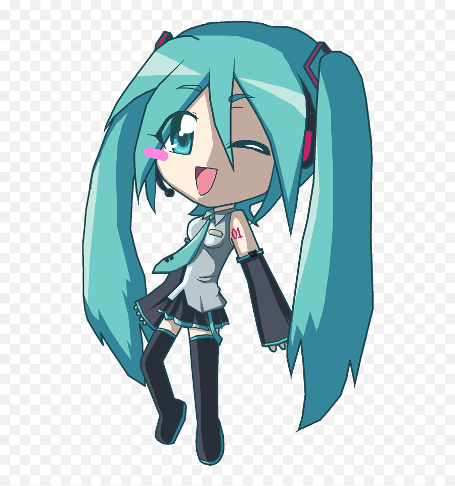 Chibi Hatsune Miku - Hatsune Miku Emoji,Miku Miku Dance Emotion Run