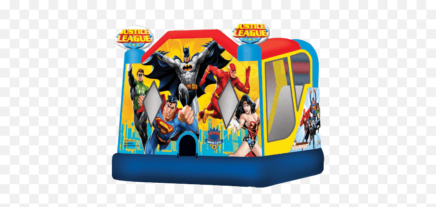 Inflatable Bounce U0026 Slide Combos New York Clownscom - Justice League Bounce House Emoji,Dance Emojis Batman