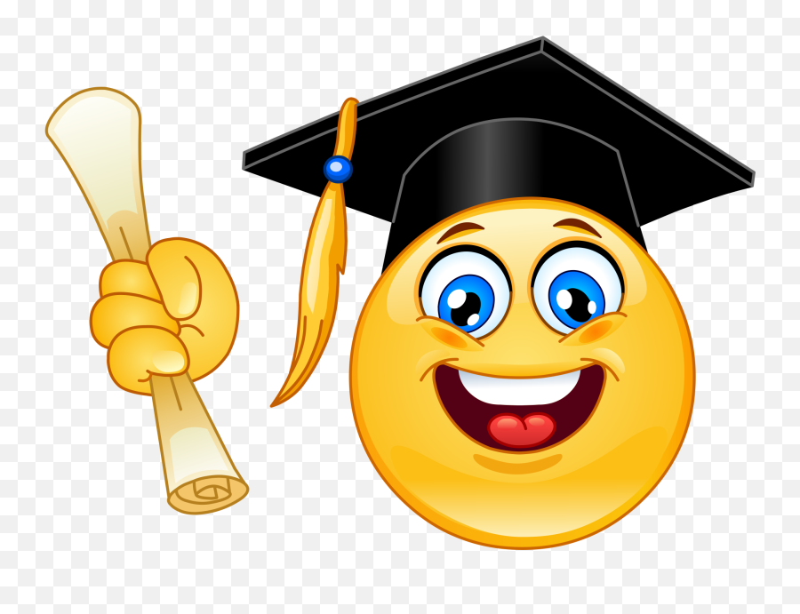 Graduate Emoji Decal - Graduation Emojis,Smiley Emoticon Graduate