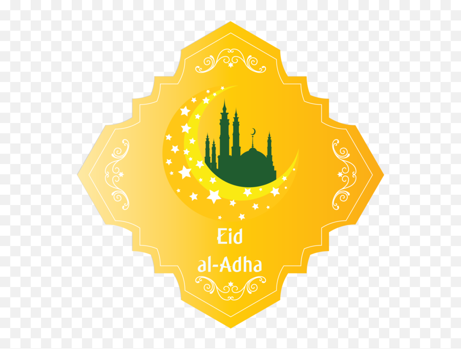 Eid Al - Adha Yellow Emblem Symbol For Eid Qurban For Eid Al Transparent Eid Al Adha Png Emoji,Fall Leaf Facebook Emoticon