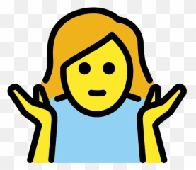 Woman Shrugging Emoji Clipart,Shrug Emoticon Png Transparent White