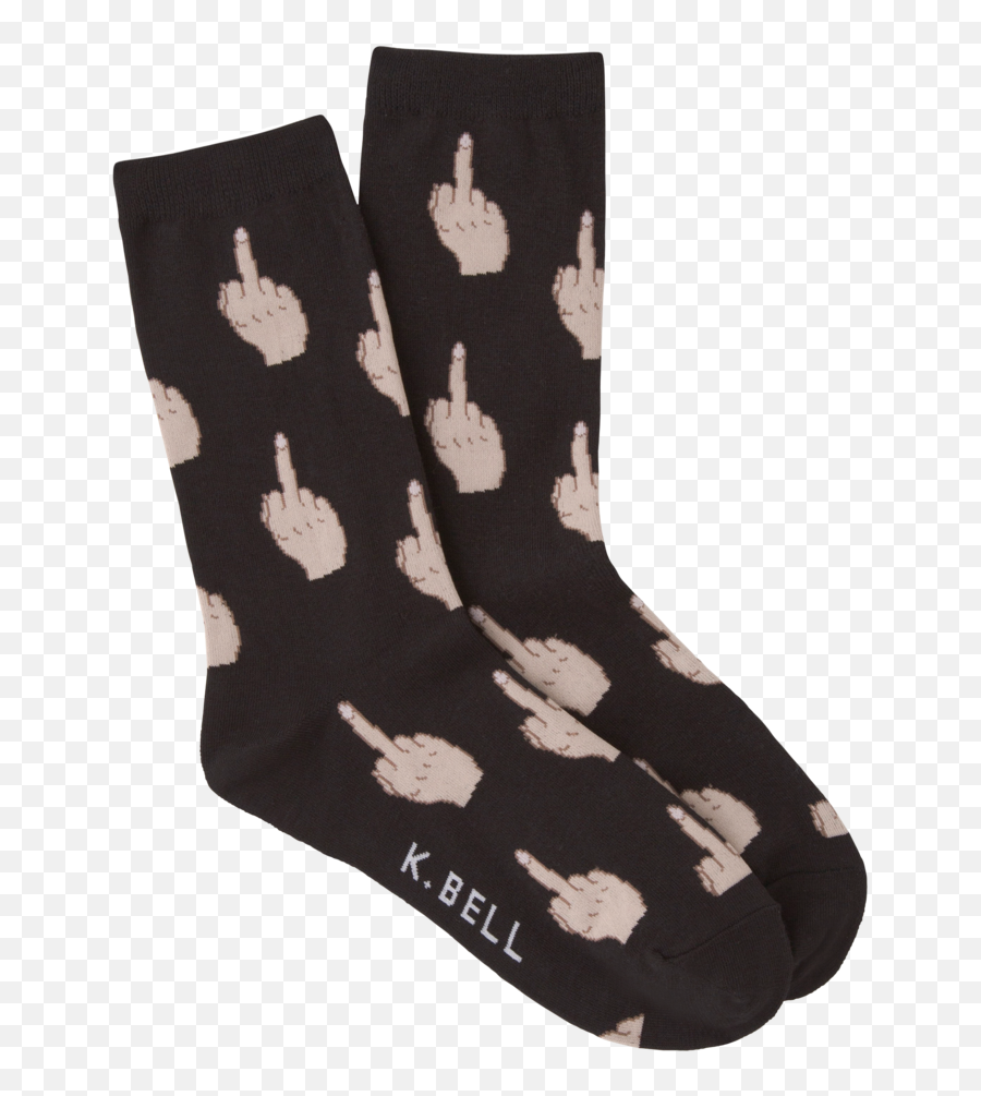 Womens Middle Finger Crew Socks - Middle Finger Socks Emoji,Flip Off Emoji Transparent
