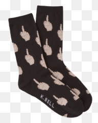 Womens Middle Finger Crew Socks - Middle Finger Socks Emoji,Flip Off Emoji Transparent