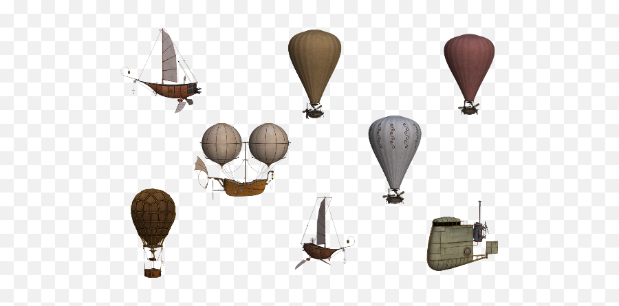 Steampunk Victorian Style Balloons - Hot Air Ballooning Emoji,Commercial Hot Air Balloon Emoticon Add To My Pjone