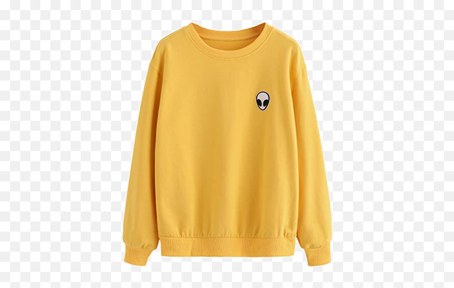 Hoodie Sweatshirt Shirt Comfy Sweater Sticker By Lily - Womens Casual Long Sleeve Pullover Sweatshirt Alien Patch Shirt Tops Emoji,Emoji Crop Top Sweater