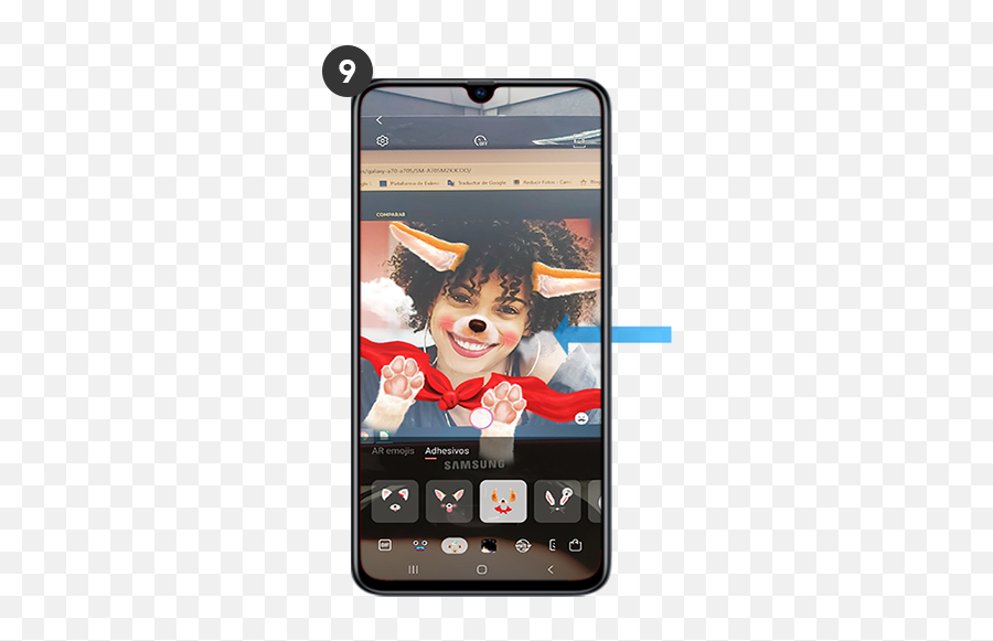 Galaxy A70 - Cómo Agregar Stickers A Las Fotografías Camera Phone Emoji,Emojis Para Teclado Samsung
