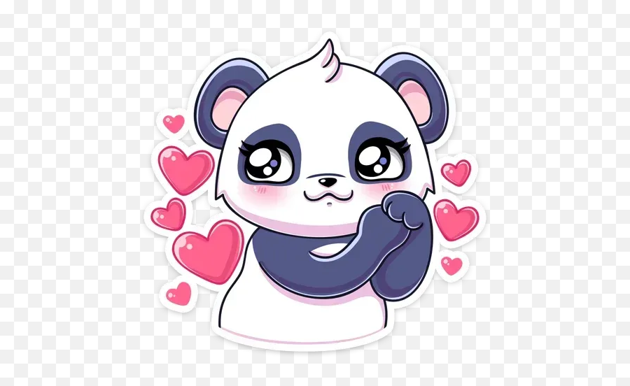 Panda Tori Sticker Pack - Stickers Cloud Emoji,Panda With Heart Emojis
