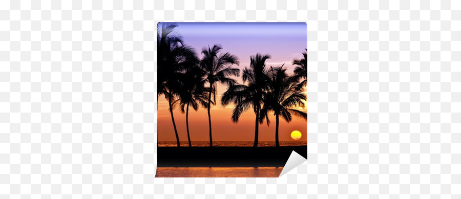 Wall Mural Hawaiian Sunset On Big Island Anaehoomalu Bay Emoji,Sunset Emoji Ocean