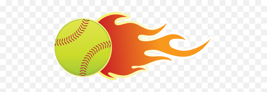 Softball On Fire Sticker Emoji,Softball Emoji